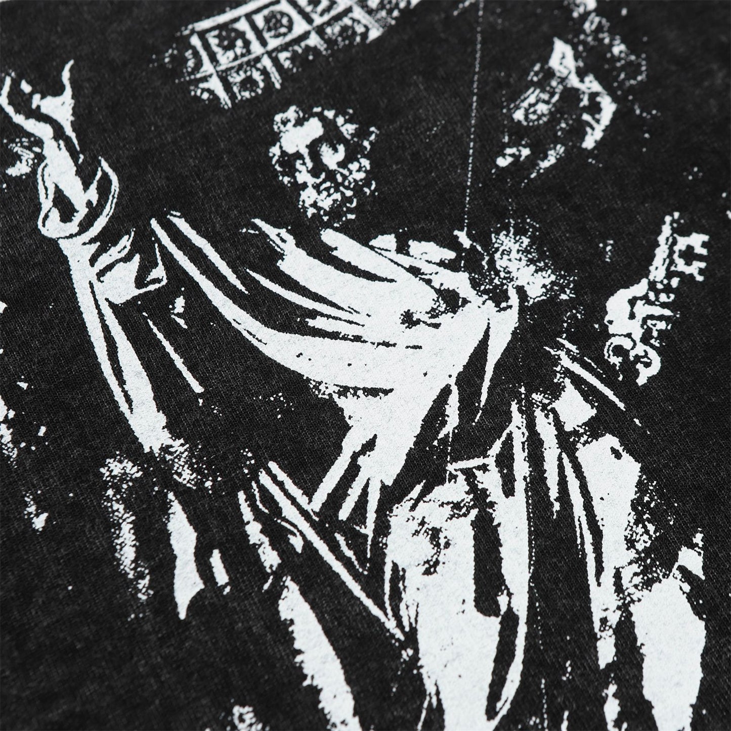 Washed Graffiti Design Oversize Short Sleeve T-Shirt WN15066