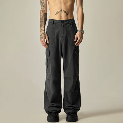 Multi Pocket Wide-Leg Straight Cargo Pants WN7749