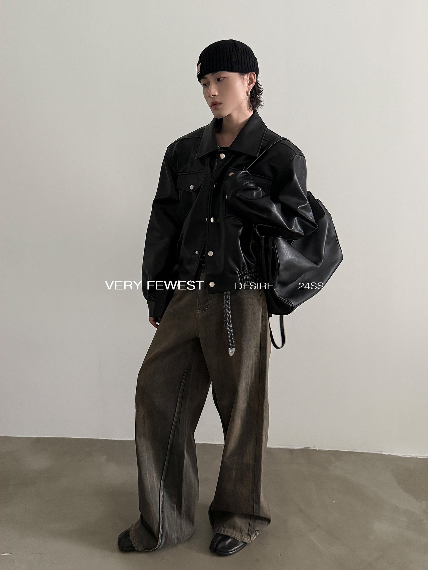 Oversize Short PU Leather Jacket WN15266