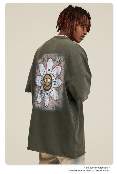 Washed Print Short Sleeve T-Shirt WN7824