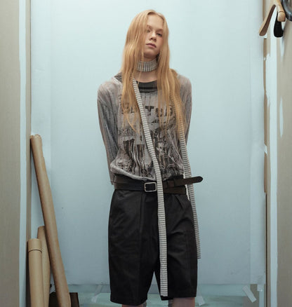 Stripe Fake Layered Graphic Long Sleeve T-Shirt WN25494