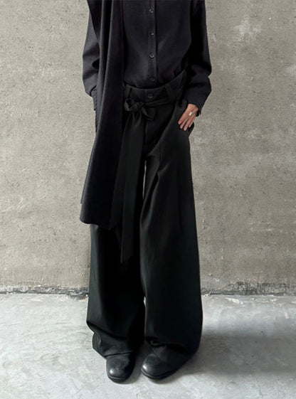 Deconstructed Ribbon Straight Leg Trousers WN20027