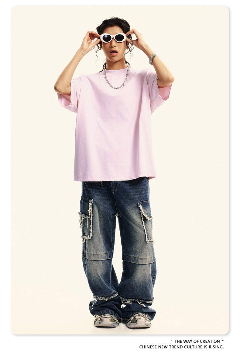Washed Oversize Short-sleeve T-shirt WN6456
