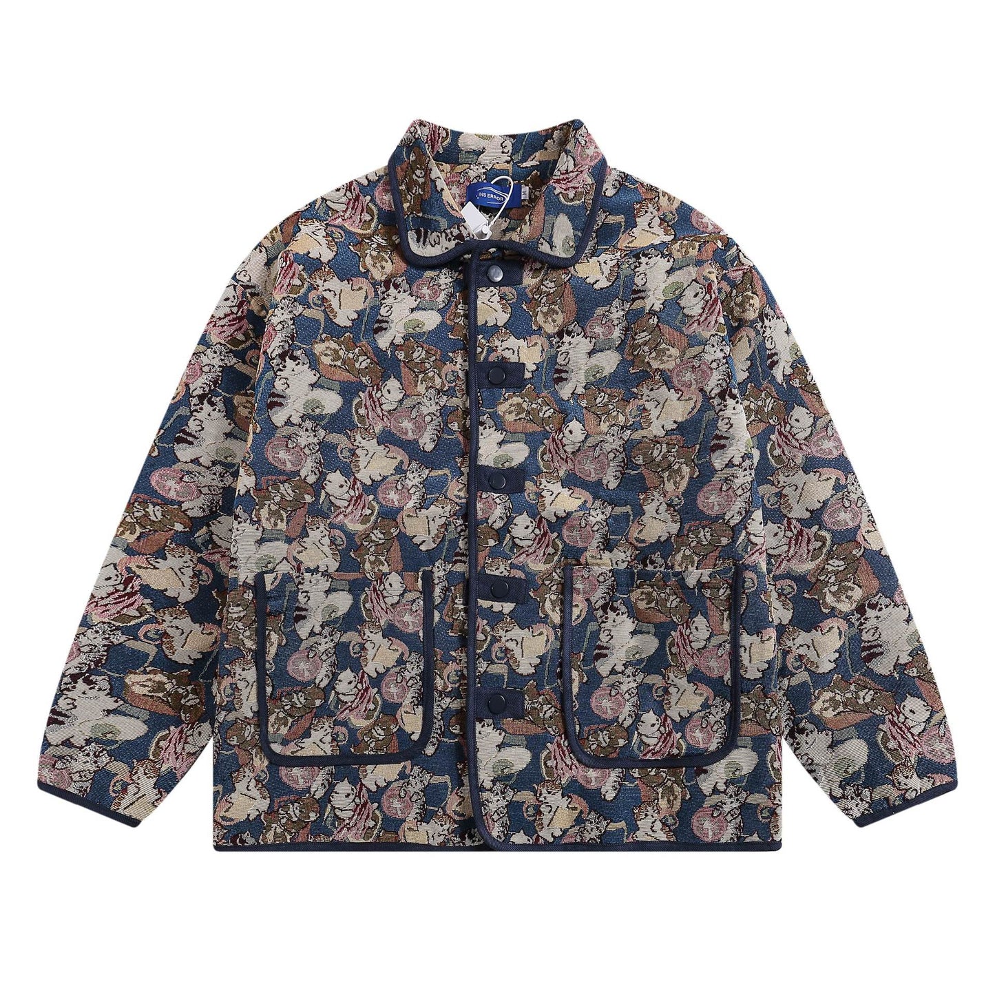 Cat Floral Quilted Oversize Jacket WN11143