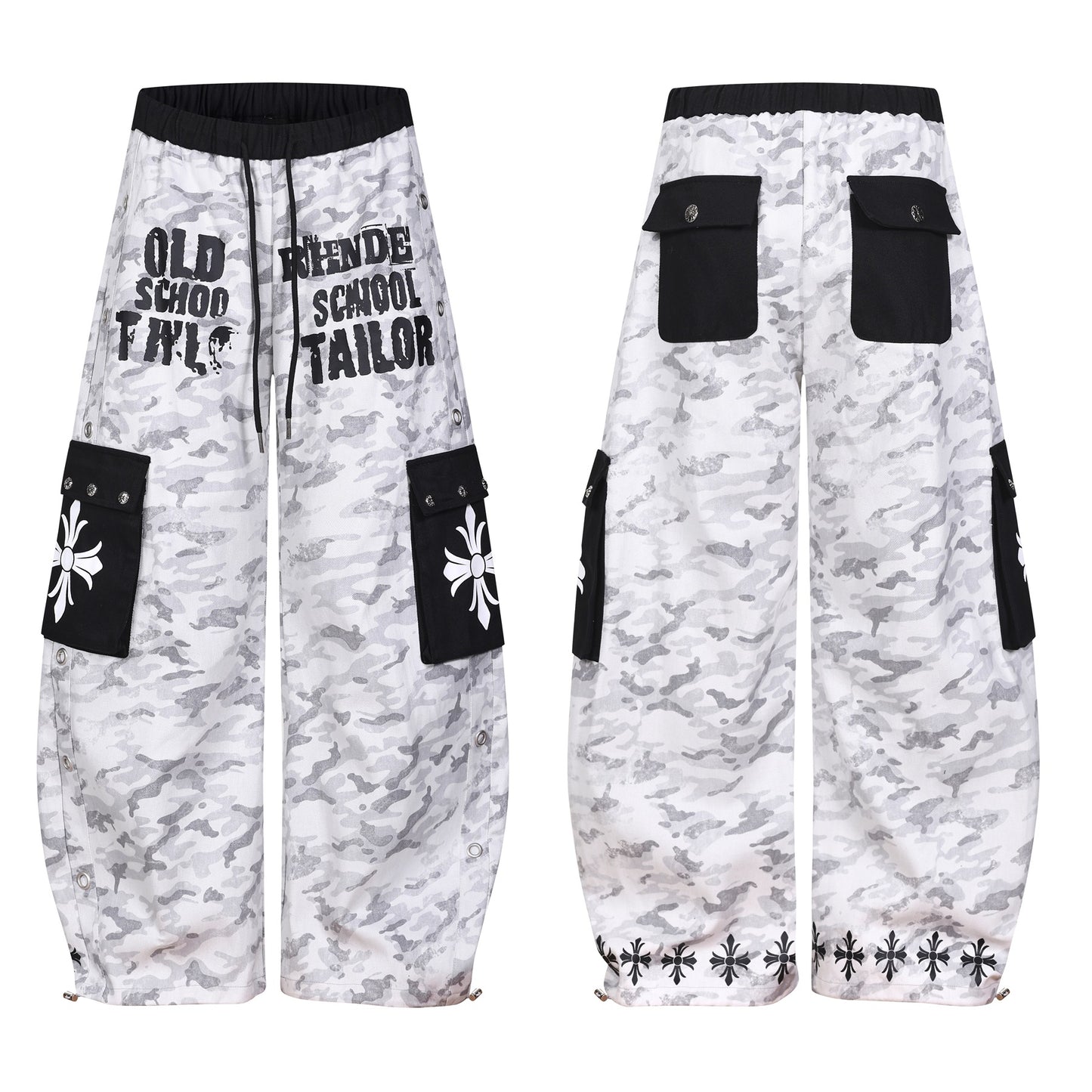 Camouflage Letter Print Cargo Pants WN26150