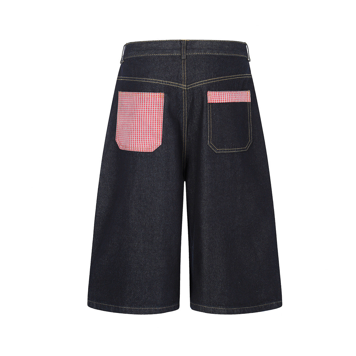 Star Patch Embroidery Denim Wide Leg Half Pants WN25693