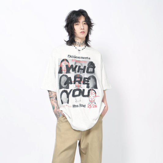 Letter Graphic Print Oversize Short Sleeve T-Shirt WN24493
