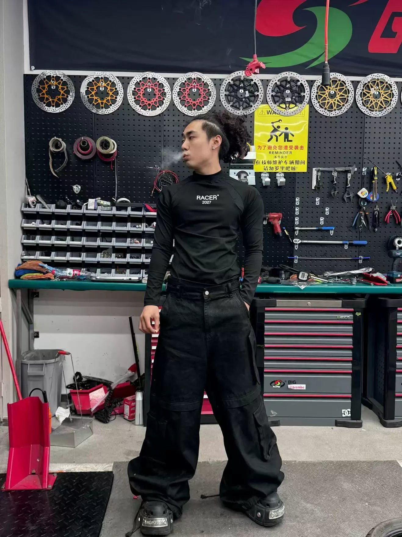 Sharkskin Functional Patchwork Long Sleeve T-Shirt WN18075