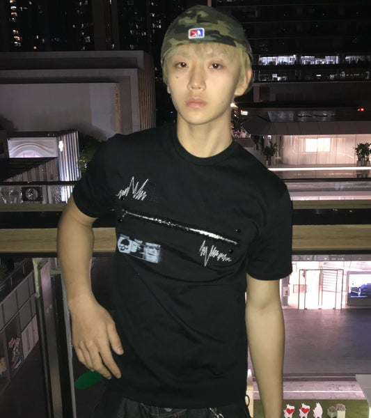 Zipper Waveform Embroidery Short Sleeve T-Shirt WN27086