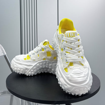 Chunky Platform Canvas Lace-Up Sneakers WN24836