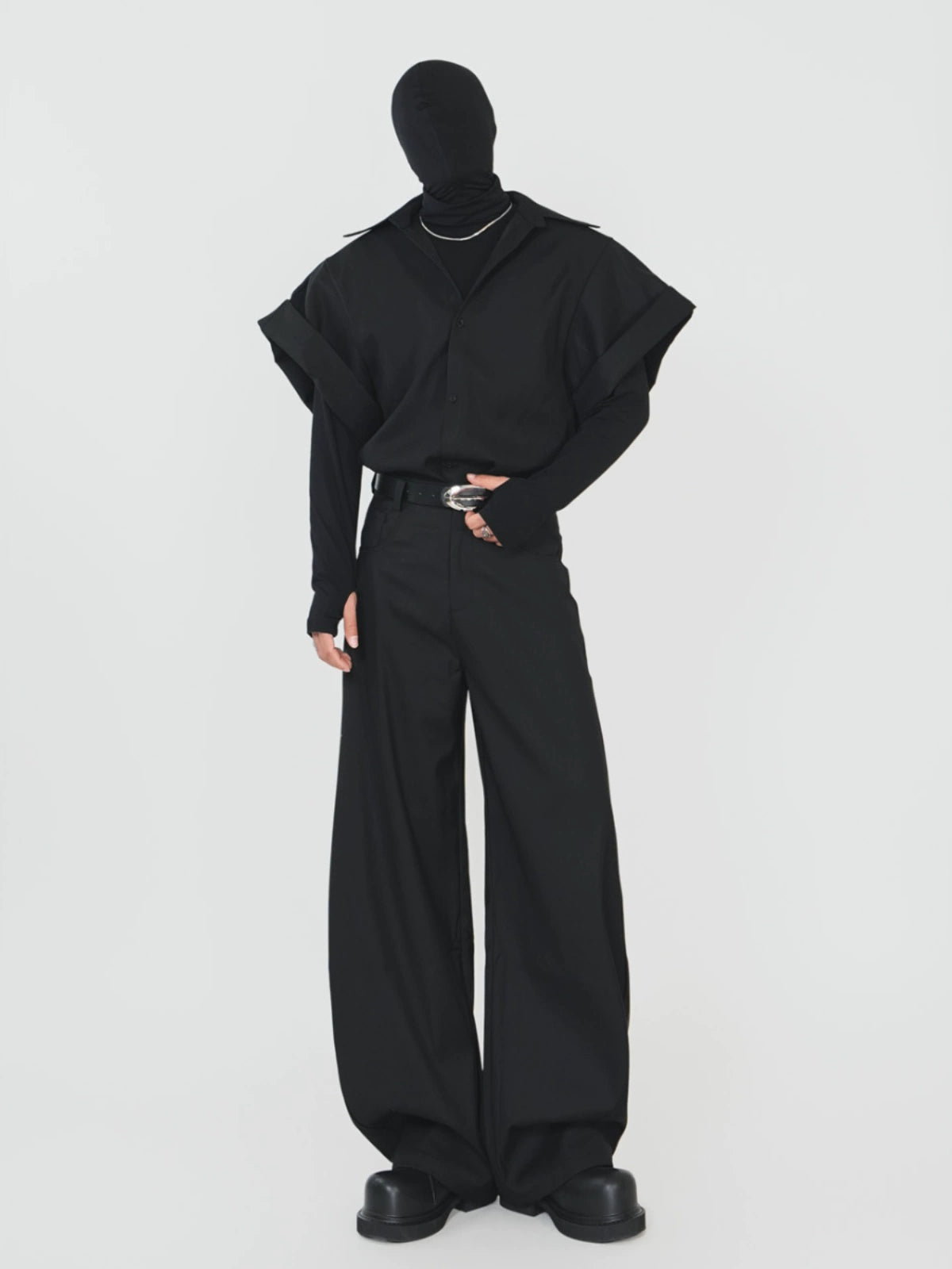 Wide Cuff Design Short Sleeve Shirt WN17378