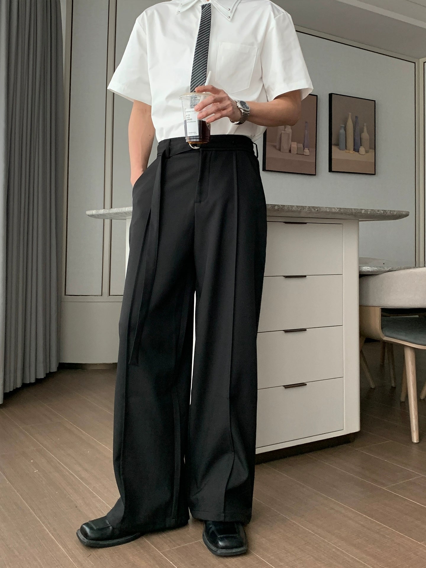 Wide Leg  Straight Trousers WN20457
