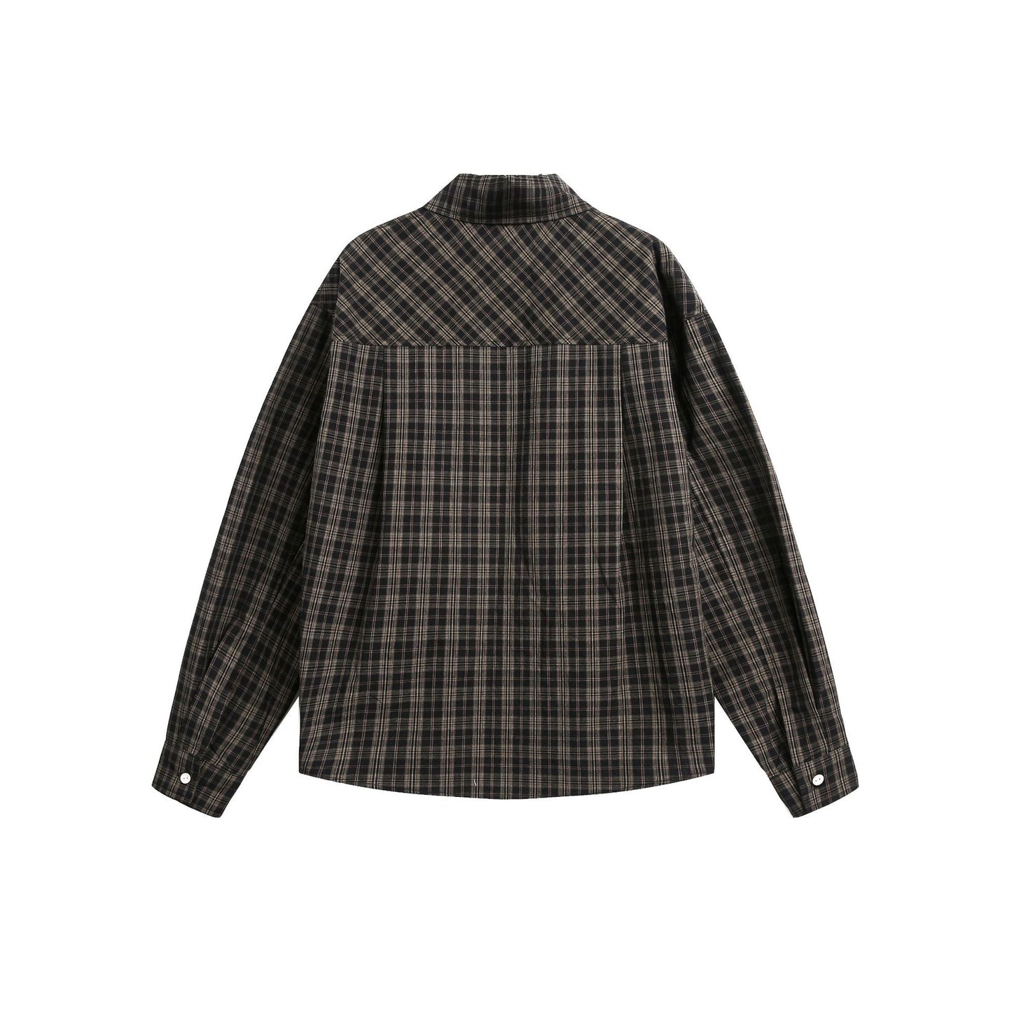Plaid Letter Print Long Sleeve Shirt WN25410
