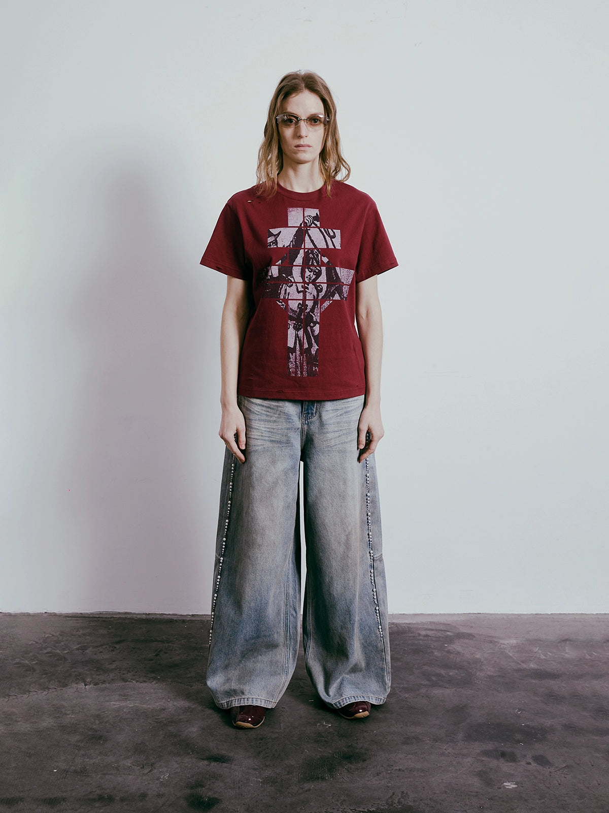 Beaded Wash Design Denim Jeans WN18924