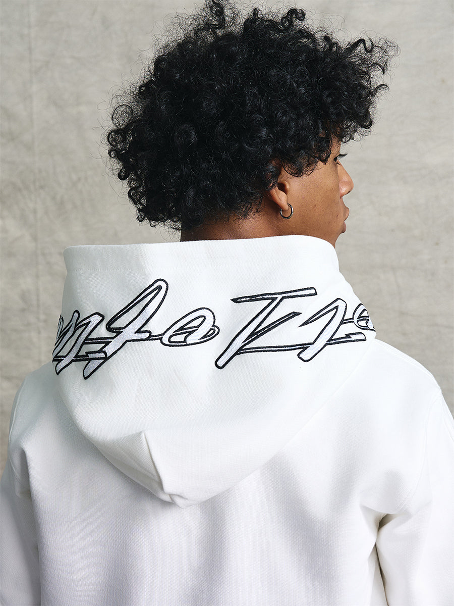 Graphic Applique Embroidery Zipper Hoodie WN20978