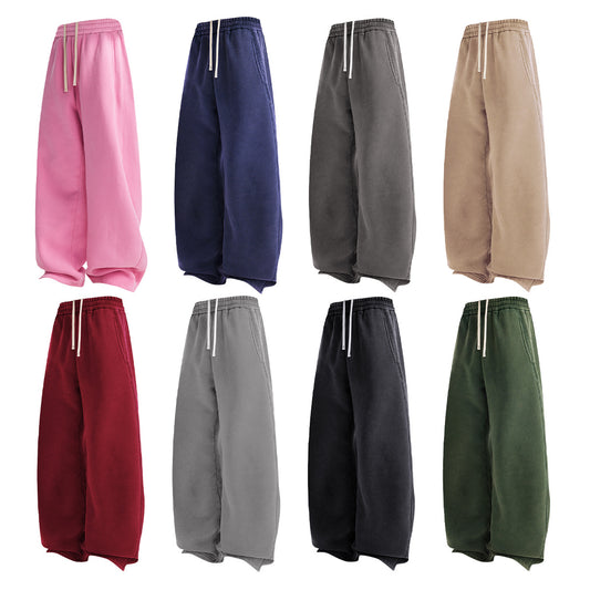 Fleece Lining Zip-Up Wax Dye Sweatpants WN23111-K