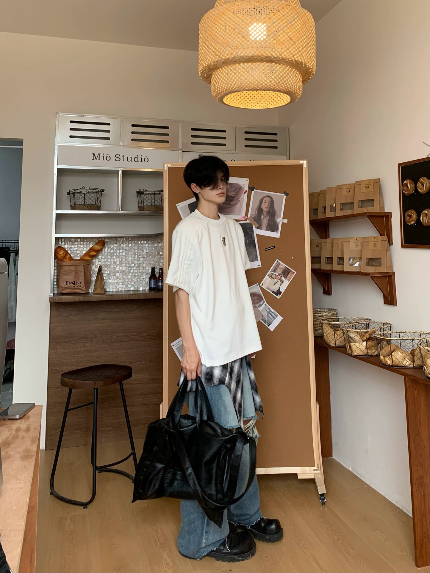 Metal Detail Oversize Short Sleeve T-Shirt WN19849