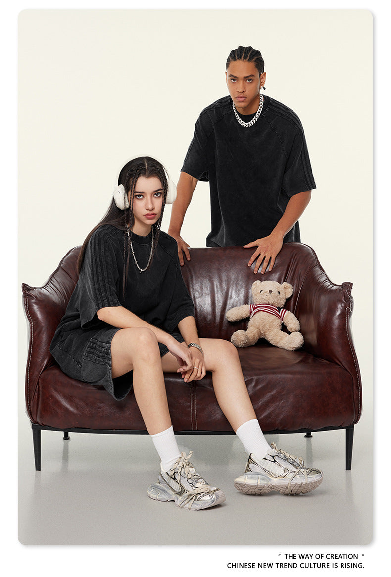 Oversize Washed Short-sleeve T-shirt WN6458