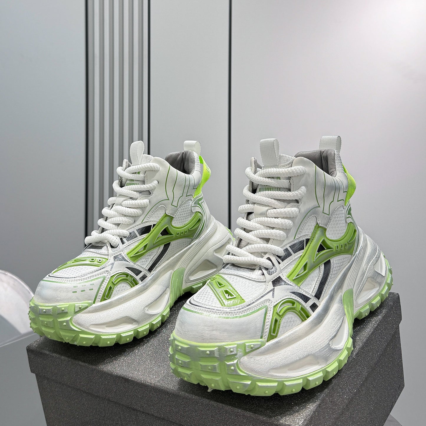 Chunky Platform Mesh High-Top Sneaker Boots WN24841