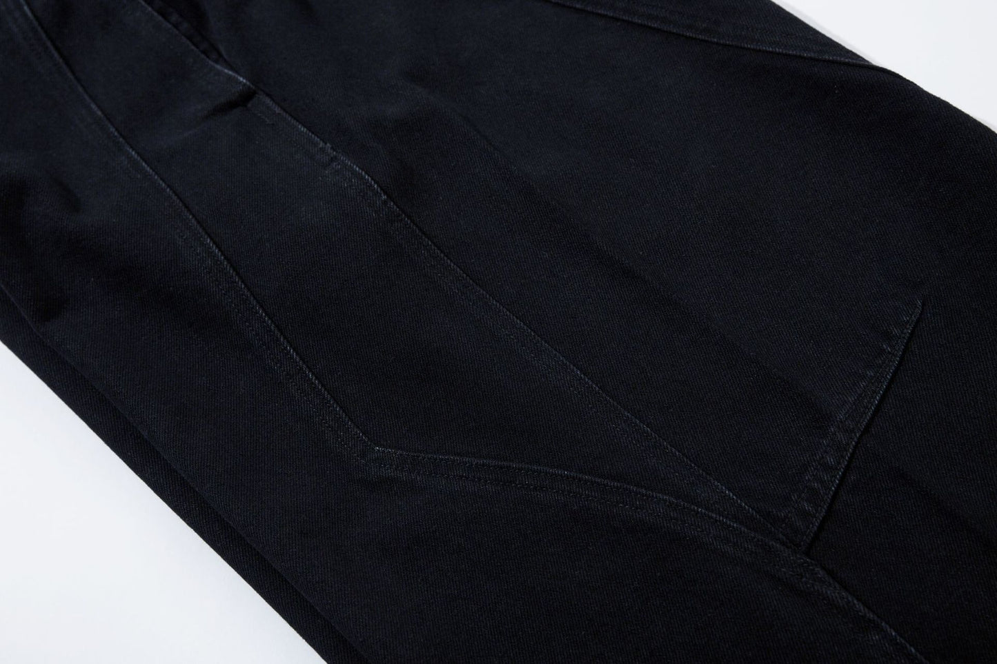 Washed Curved Panel Denim Jeans WN13127