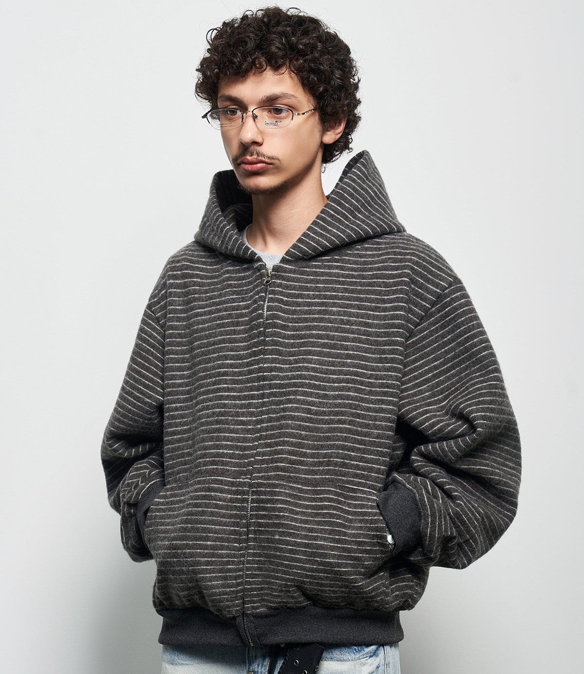 Striped Design Zipper Hoodie WN22926