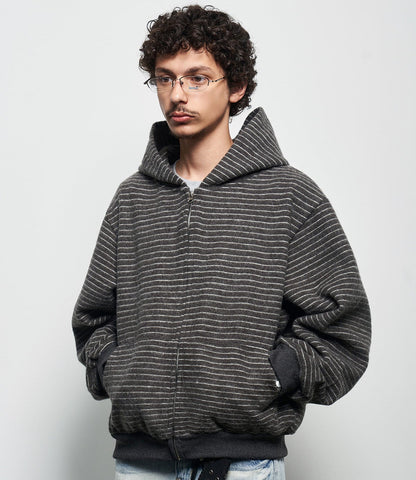 Striped Design Zipper Hoodie WN22926