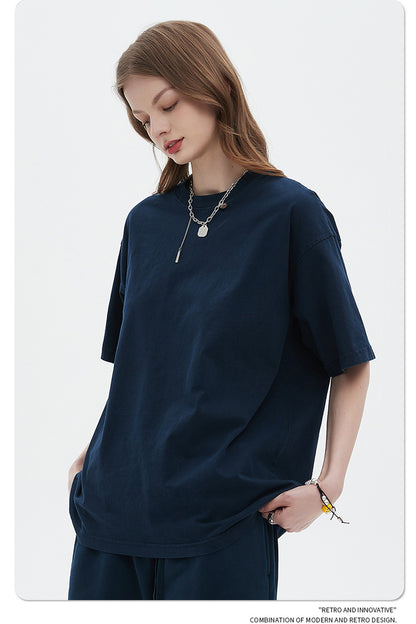 Oversize Washed Short-sleeve-T-shirt & Washed Short Sweatpants Setup WN6633-K