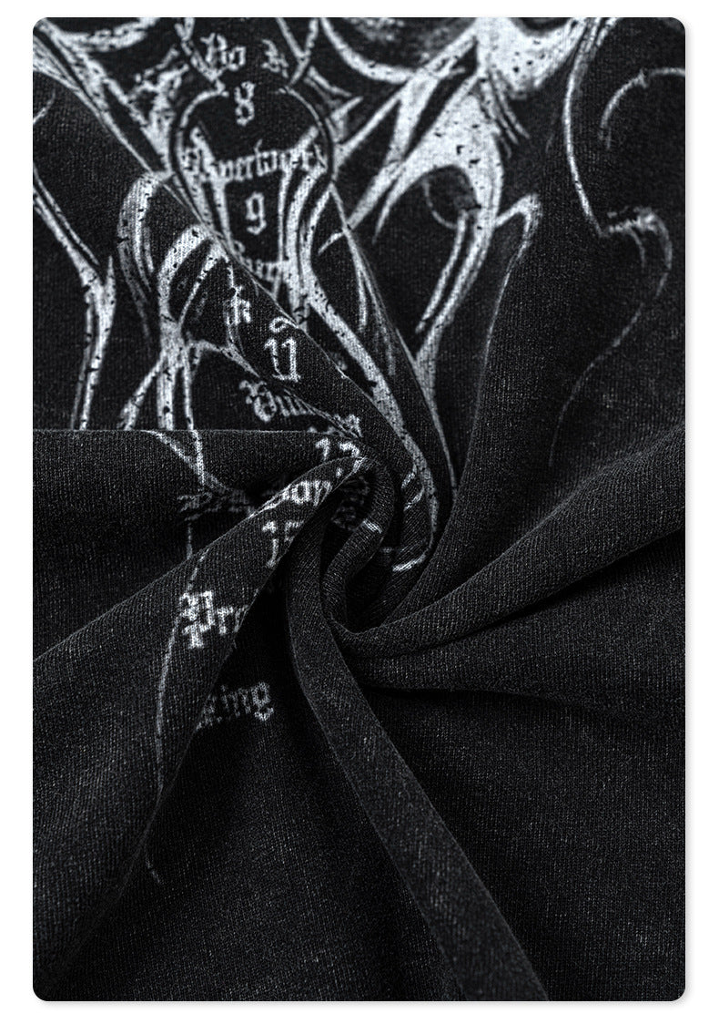 Water Washed Print Long Sleeve T-Shirt WN7883