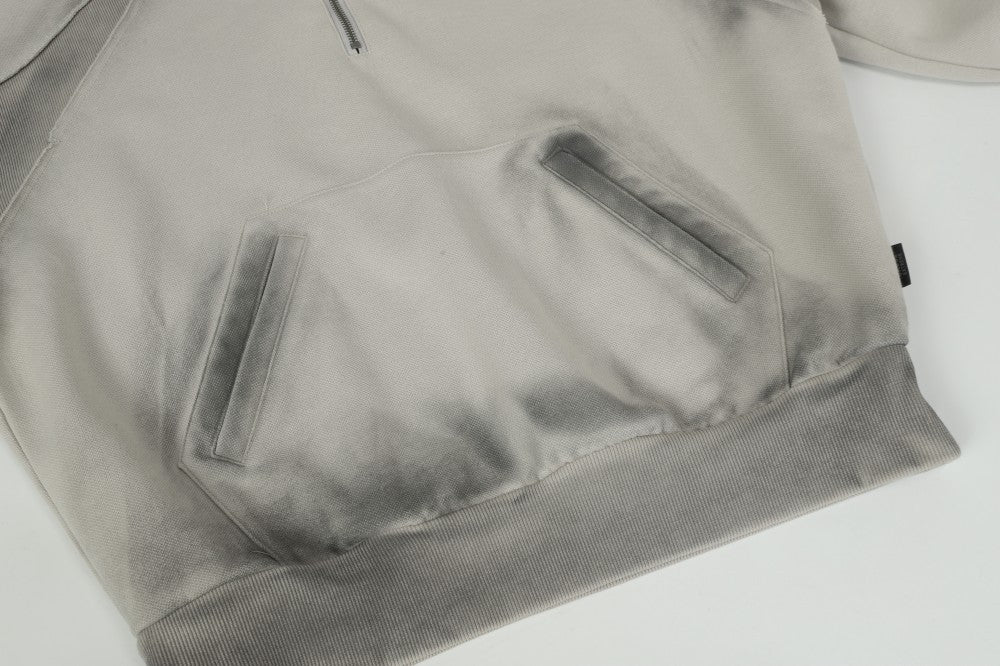Tie-Dye Contrast Panel Half-Zip Hoodie WN28052