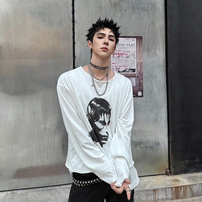 Oversize Graphic Print Long Sleeve T-Shirt WN25139