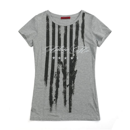 Stripe Star Logo Print Short Sleeve T-Shirt WN27231