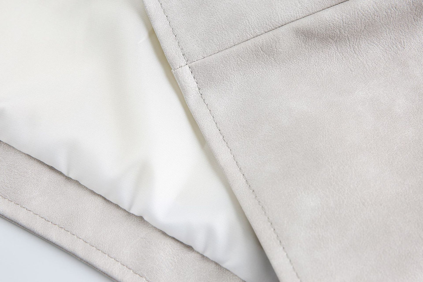 Cross Patchwork Oversize PU Leather Jacket WN23034