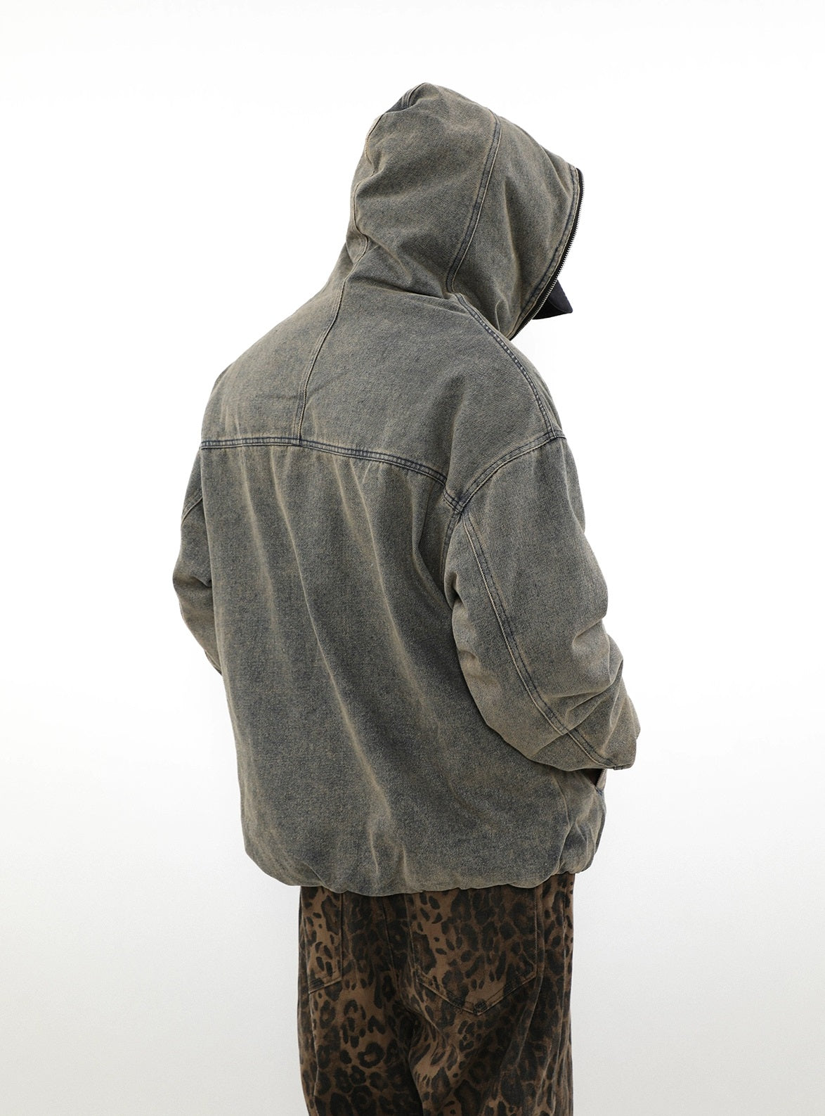 Oversize Boa Lining Denim Hooded Jacket WN3052