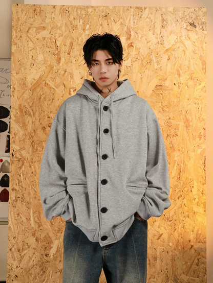 Oversize Button Hoodie WN3694
