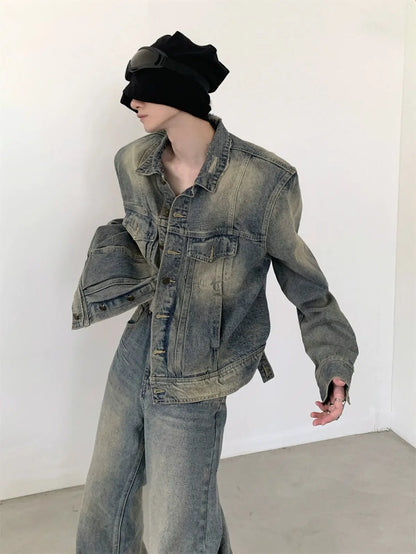Oversize Denim Jacket & Straight Denim Jeans Setup WN2664