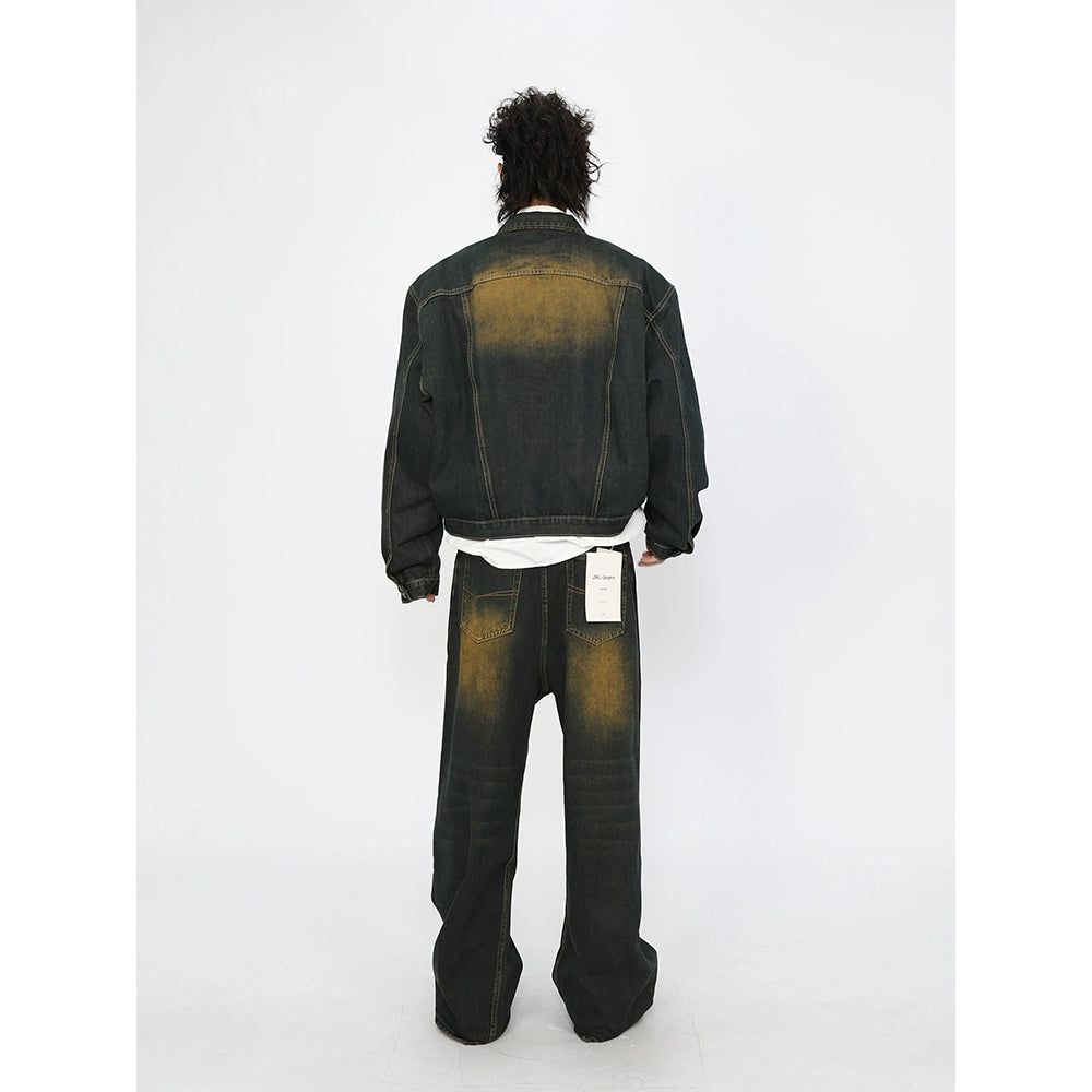 Oversize Denim Jacket & Wide-leg Denim Jeans Setup WN2508