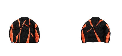 Oversize Diagonal Zipper Cotton Puffer Jacket WN2221
