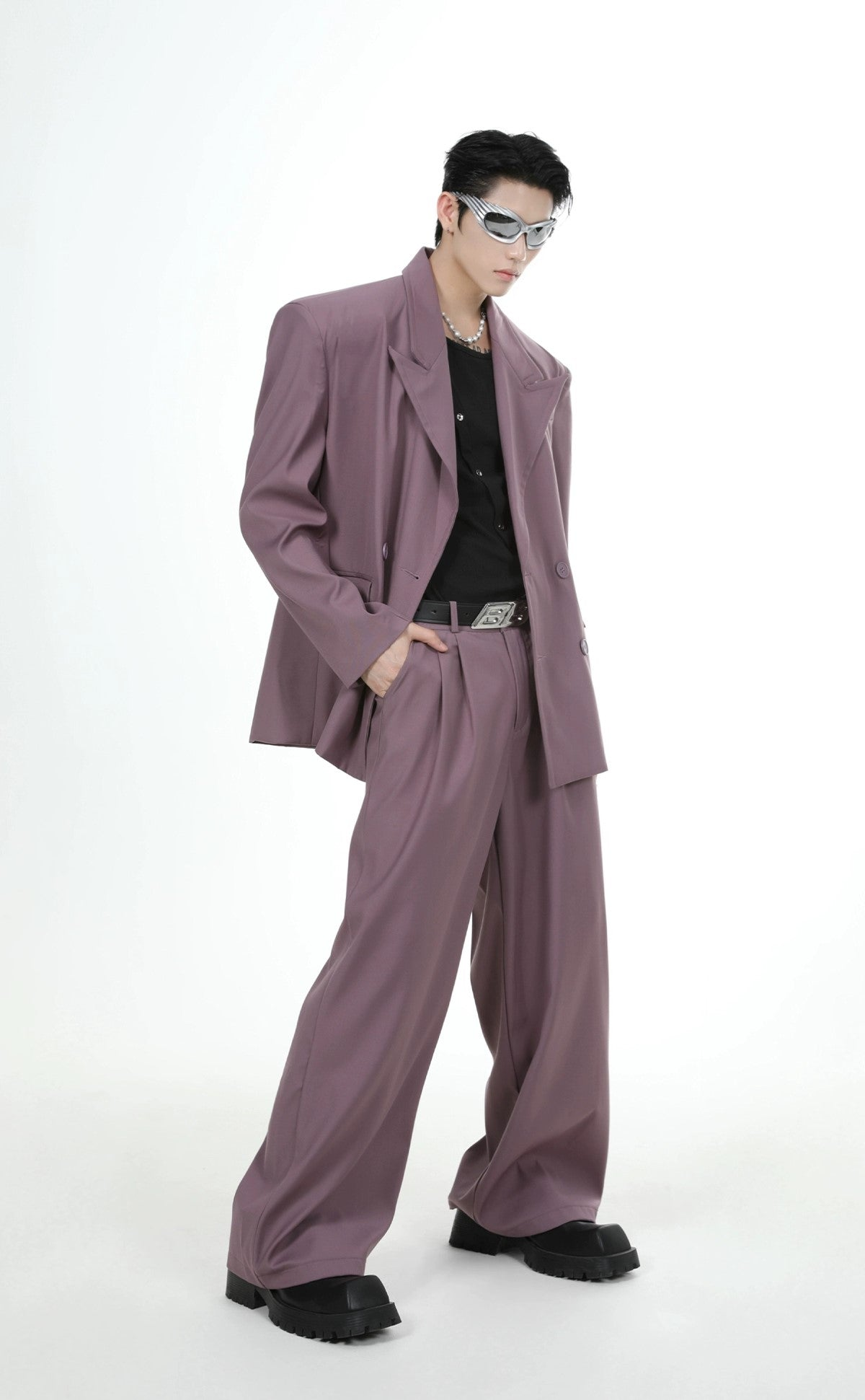 Oversize Double Tailored Jacket & Wide-leg Trousers Setup WN3744