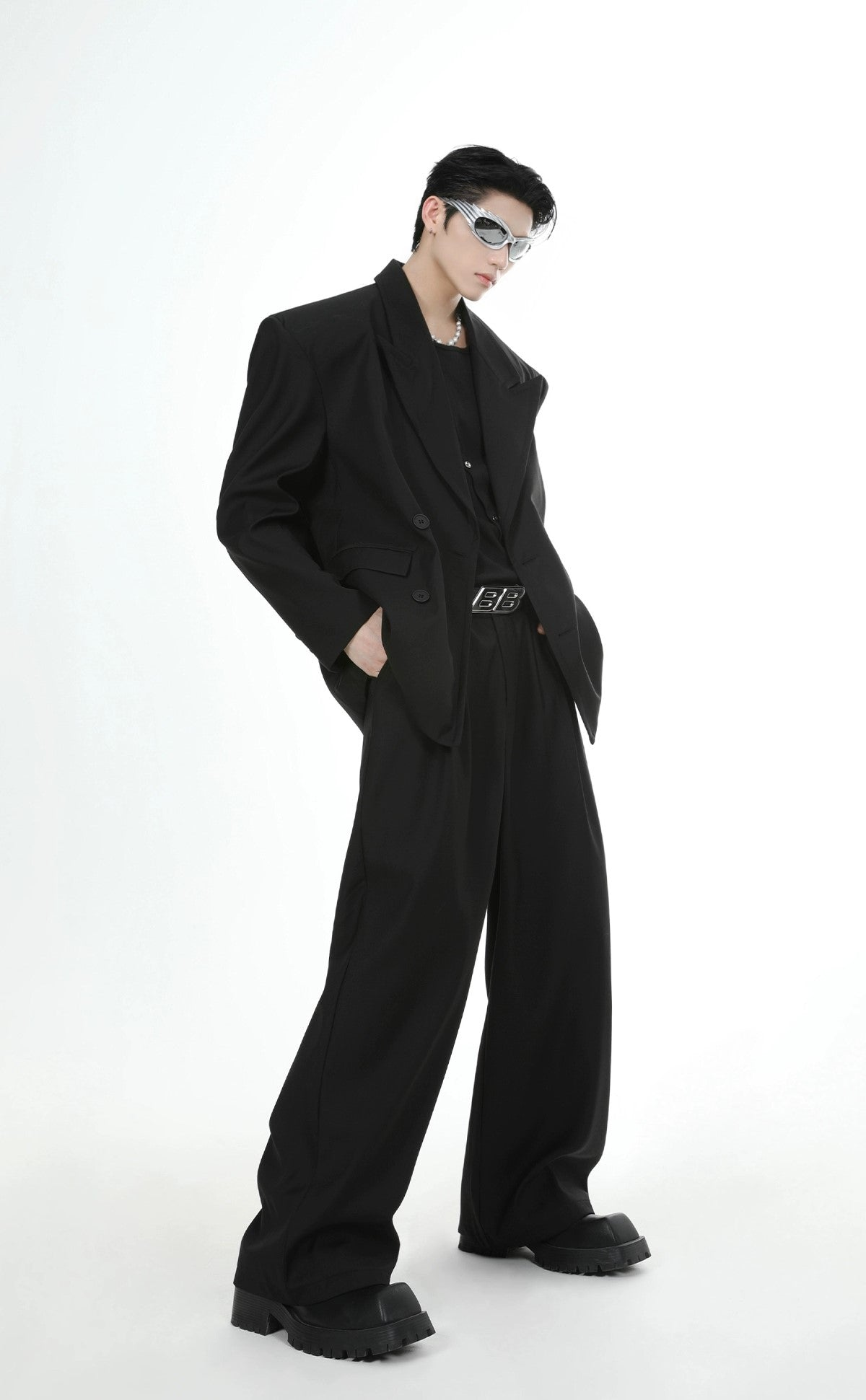Oversize Double Tailored Jacket & Wide-leg Trousers Setup WN3744