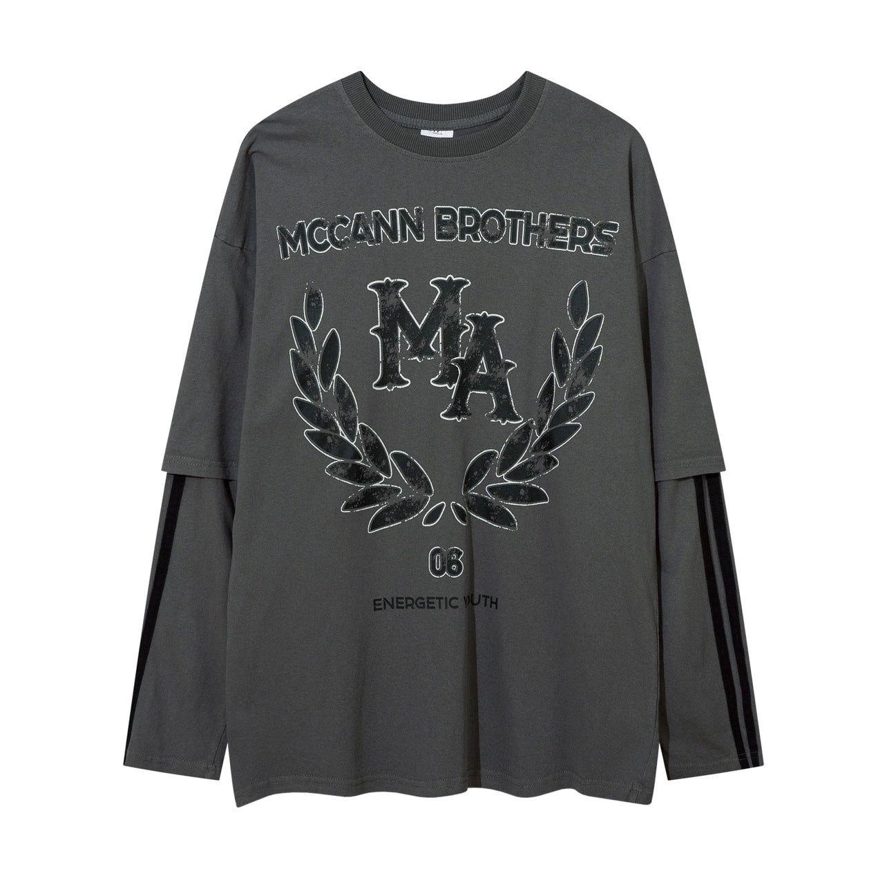 Oversize Fake Two-piece Print Long-sleeve T-shirt WN2107