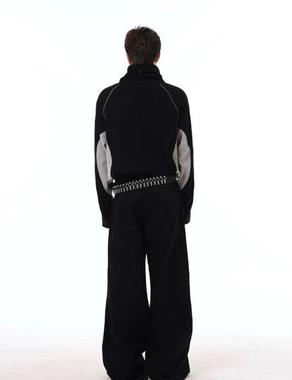 Oversize High-neck Raglan Sleeve Long-sleeve Shirt WN2870