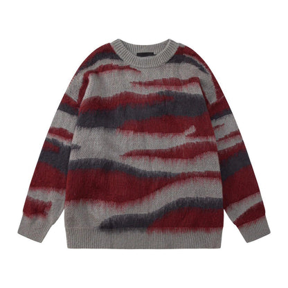 Oversize Irregular Stripe Knit Sweater WN2125