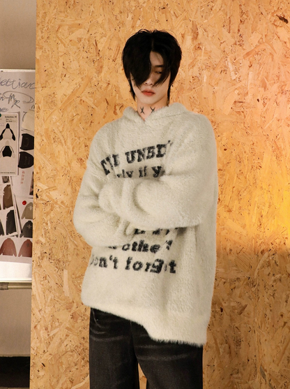 Oversize Jacquard Hooded Knit Sweater WN3299