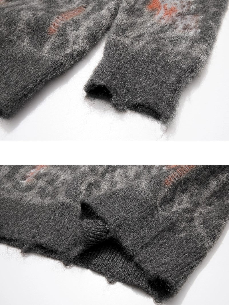 Oversize Jacquard Knit Sweater WN2978