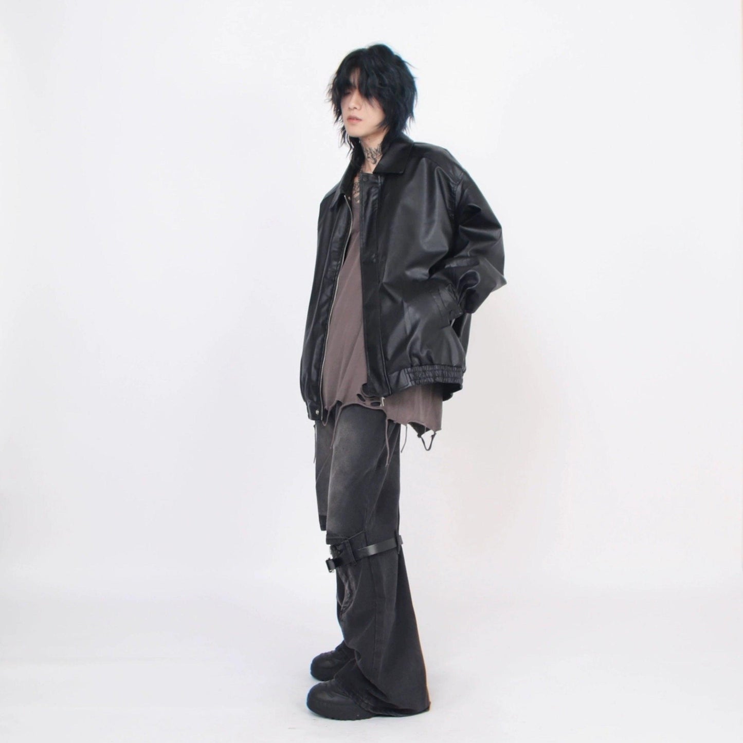 Oversize PU Leather Jacket WN2535