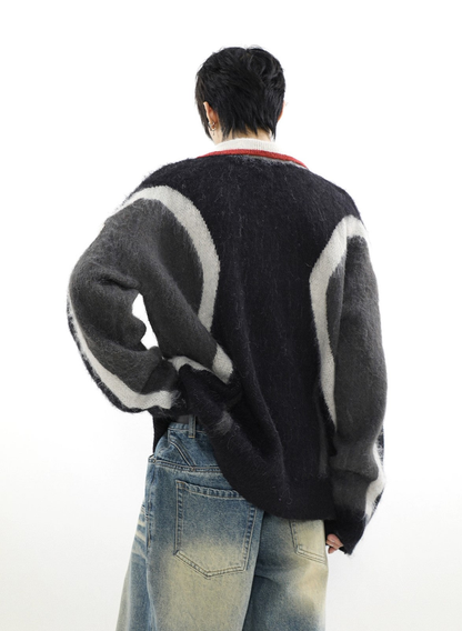 Oversize Polo-collar Knit Sweater WN2977