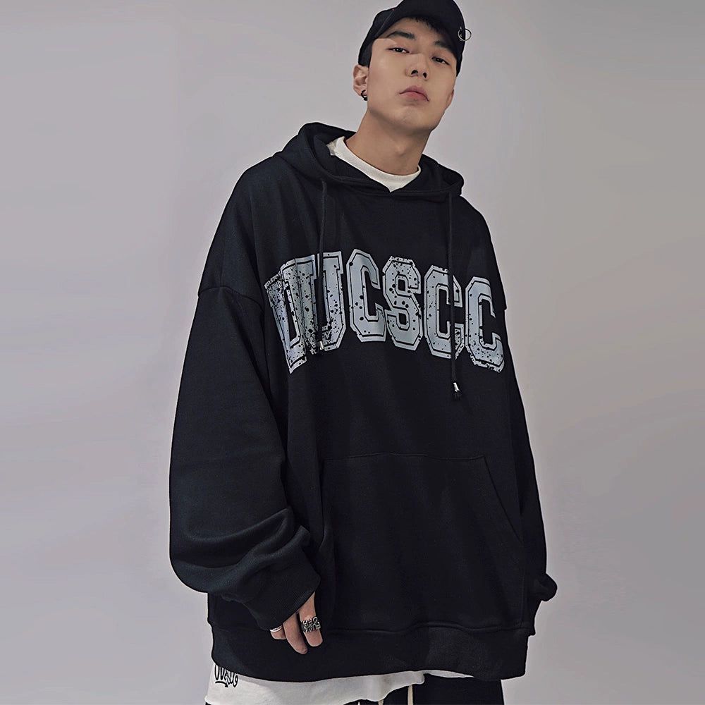 Oversize Print Patch Hoodie WN2191