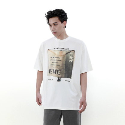 Oversize Print Short Sleeve T-Shirt WN4102