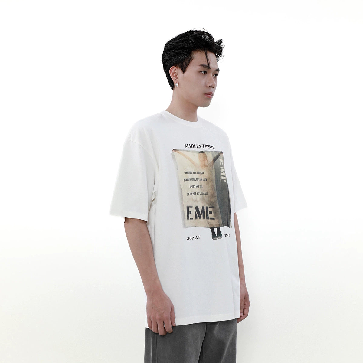 Oversize Print Short Sleeve T-Shirt WN4102