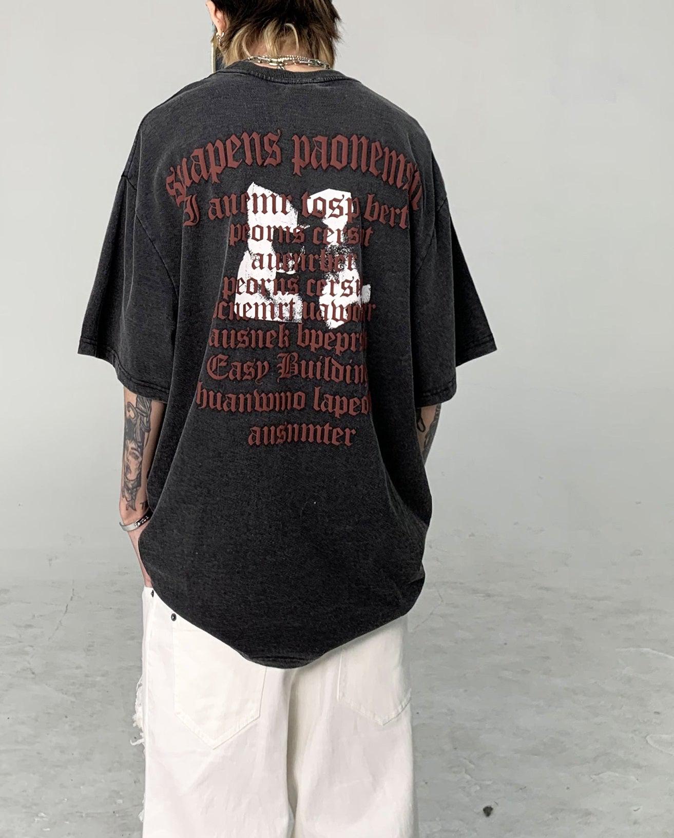 Oversize Print Short-sleeve T-shirt WN1716